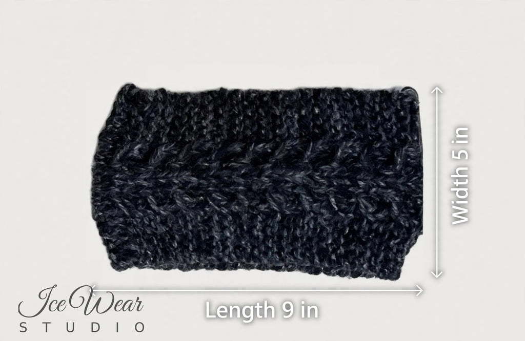 Dark Grey Cable Headband