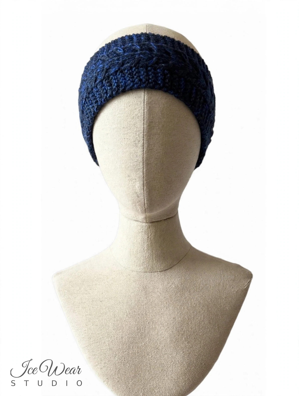 Blue/Black Marled Cable Headband