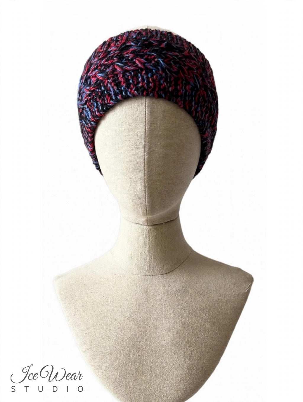 Burgundy Marled Cable Headband