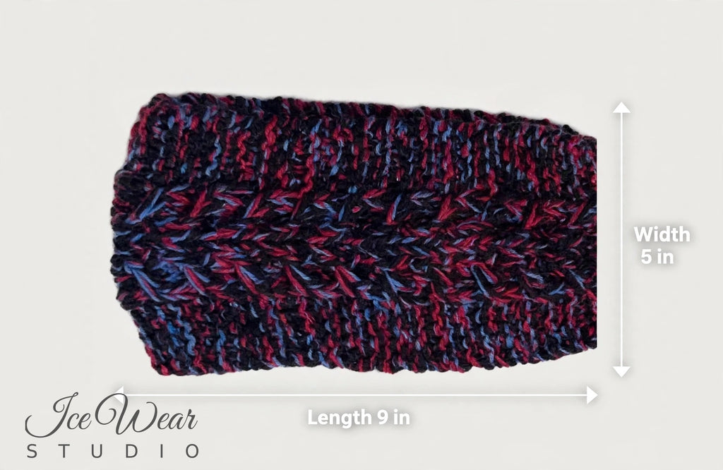 Burgundy Marled Cable Headband