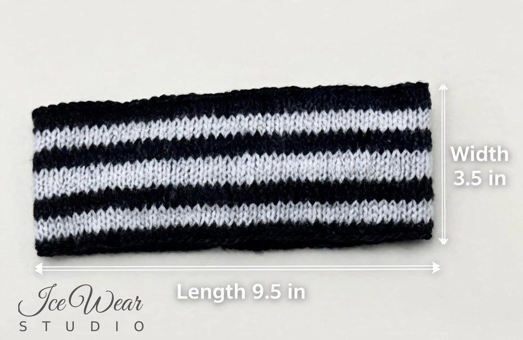 Black White Striped Headband