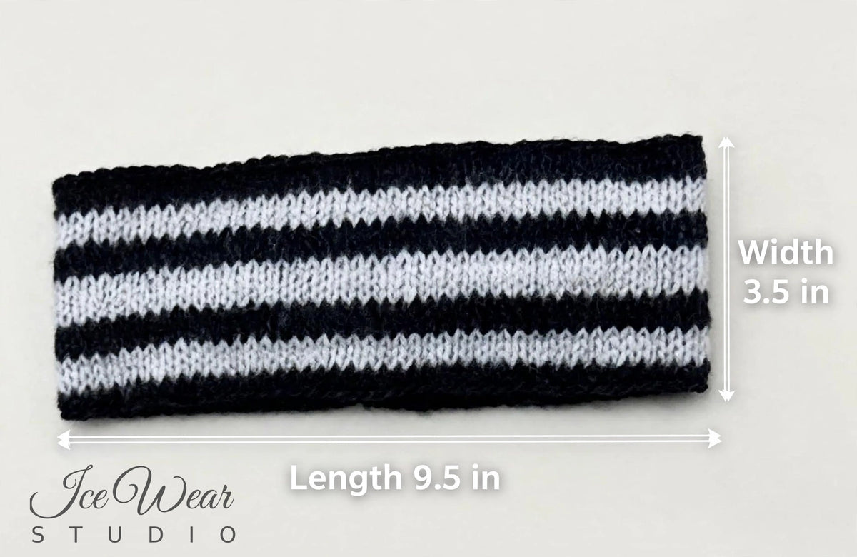 Black White Striped Headband