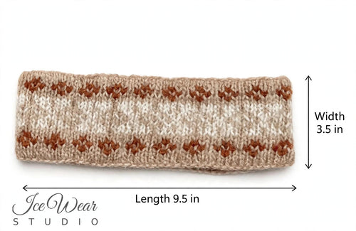 Beige Brown Diamond Icelandic Pattern Headband