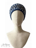 Denim Blue White Grey Icelandic Pattern Headband