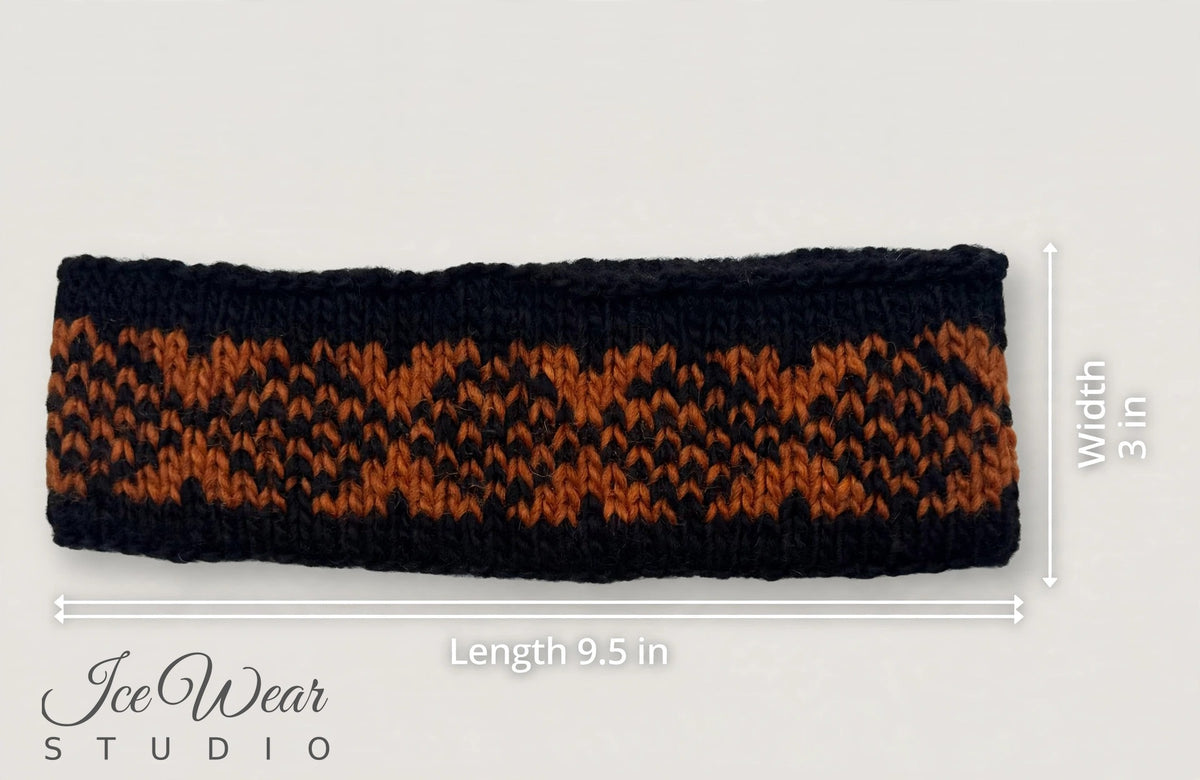 Black Rust Zigzag Icelandic Pattern Headband