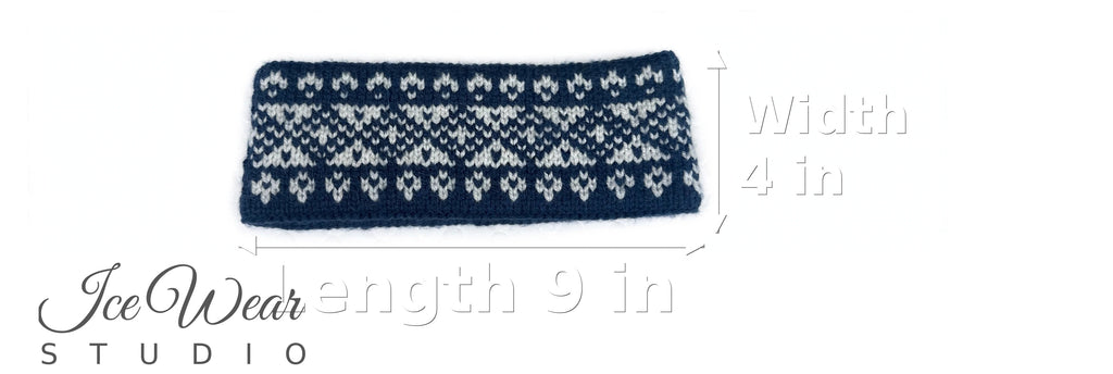 Navy White Icelandic Pattern Headband