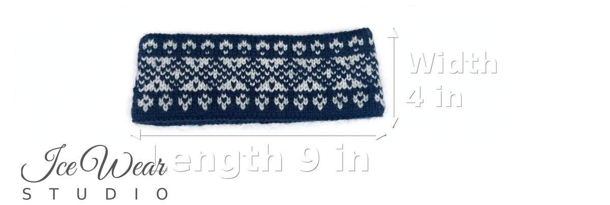 Navy White Icelandic Pattern Headband