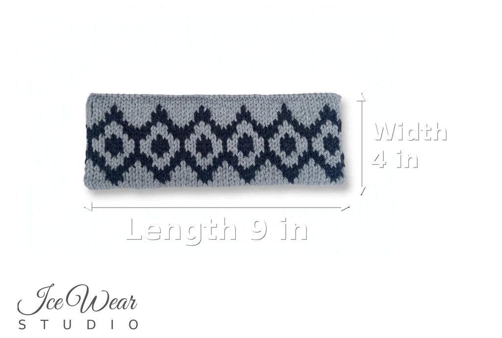 Light Gray Navy Diamond Headband