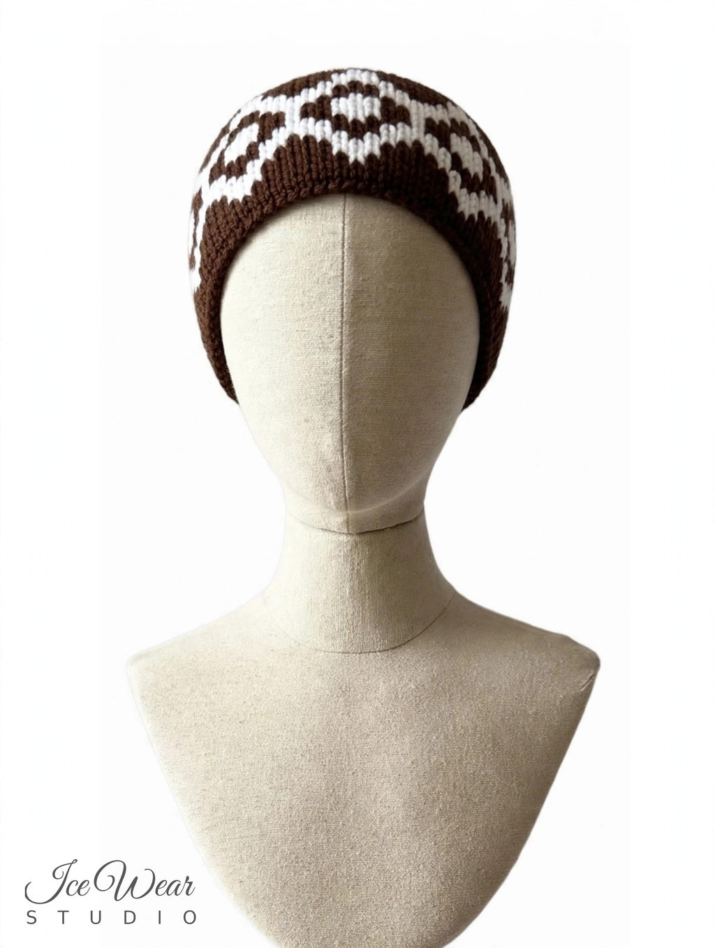 Dark Brown White Diamond Headband