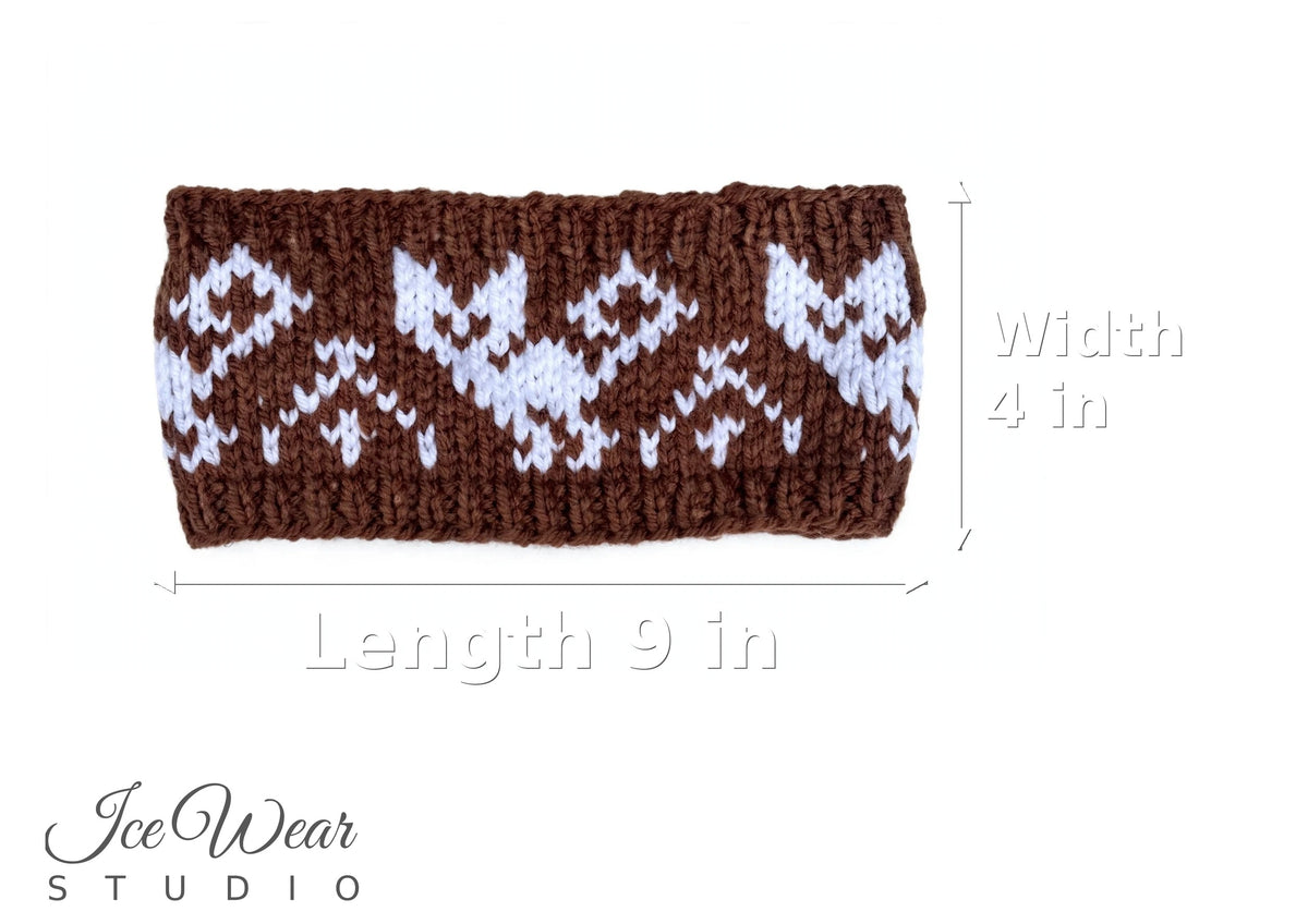Brown White Headband