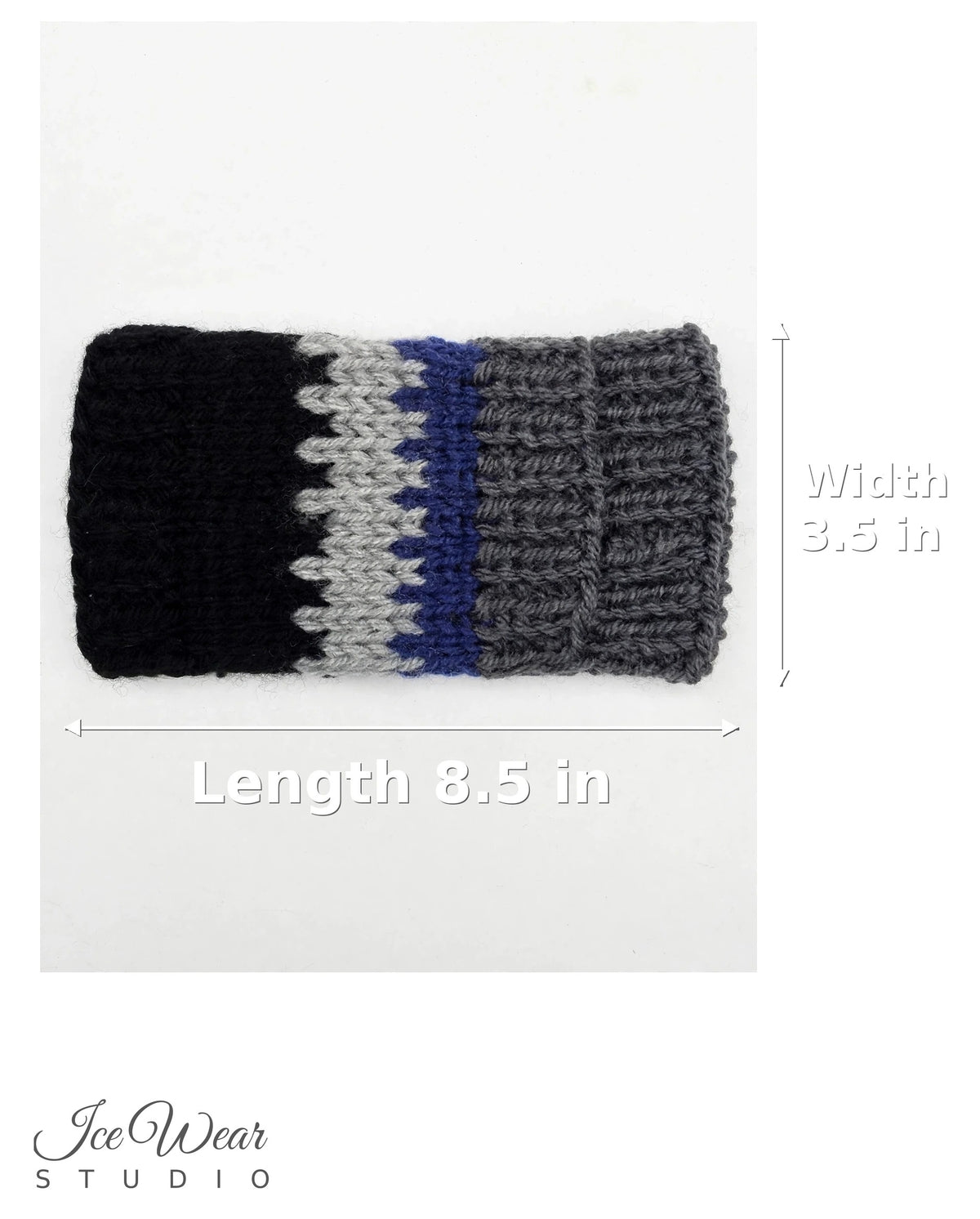Black Blue Gray Striped Headband
