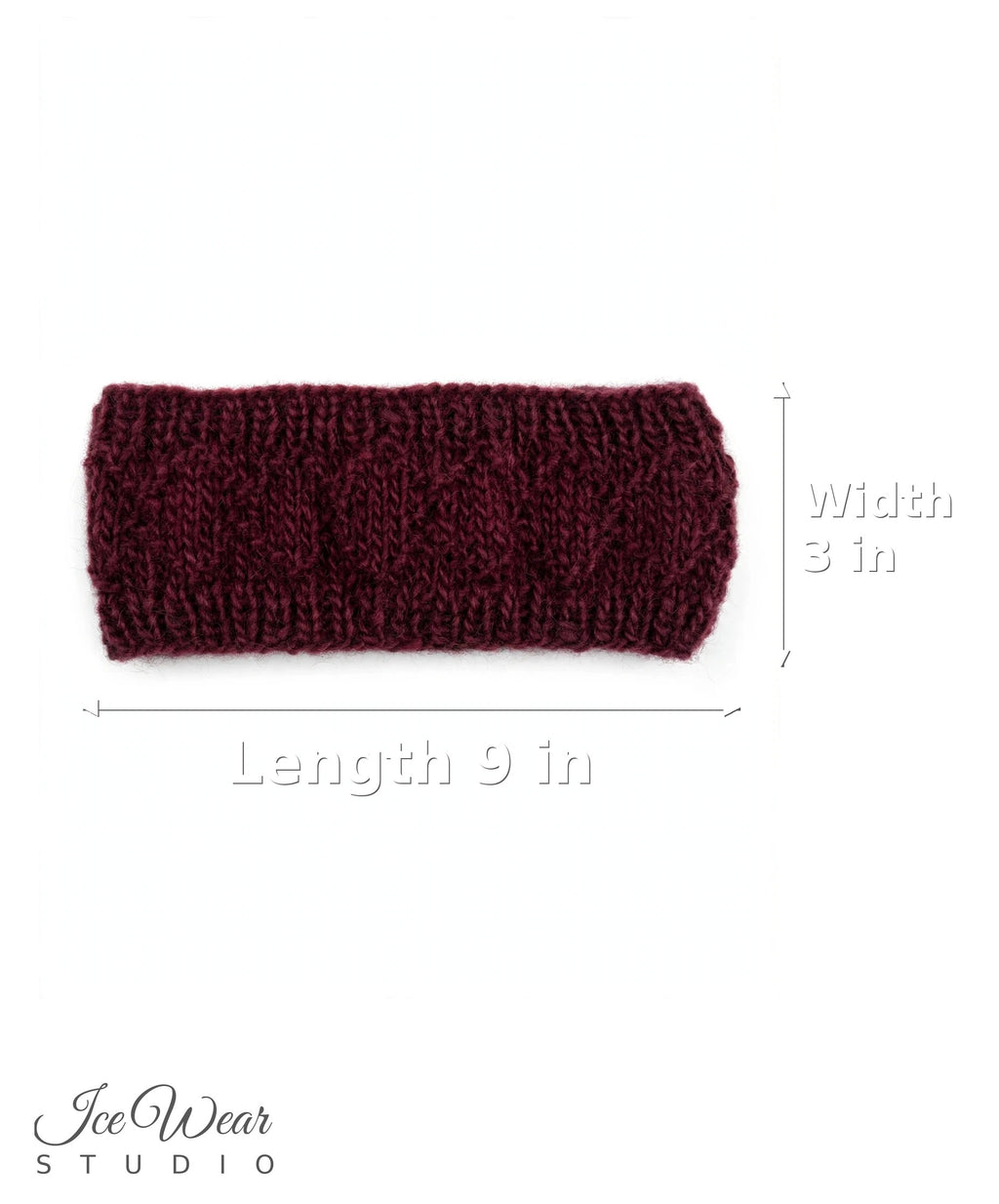 Burgundy Wool Headband