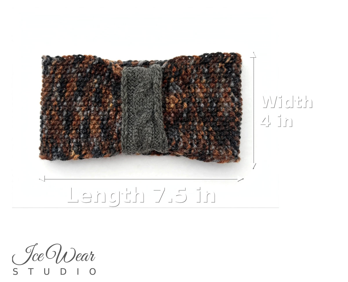 Brown Black Variegated Bow Headband