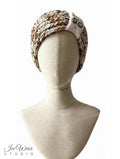 Brown White Marled Bow Headband