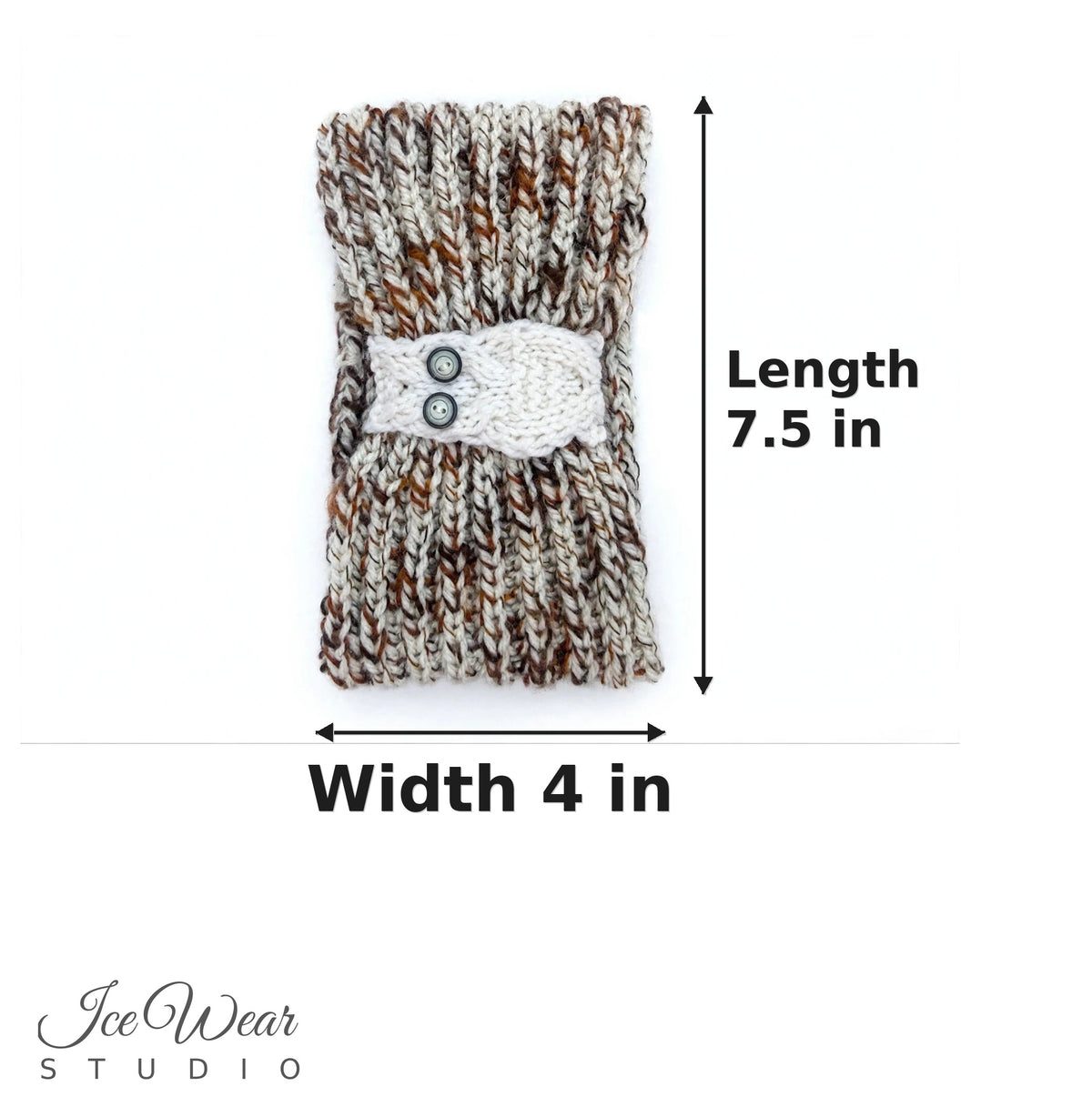 Brown White Marled Bow Headband