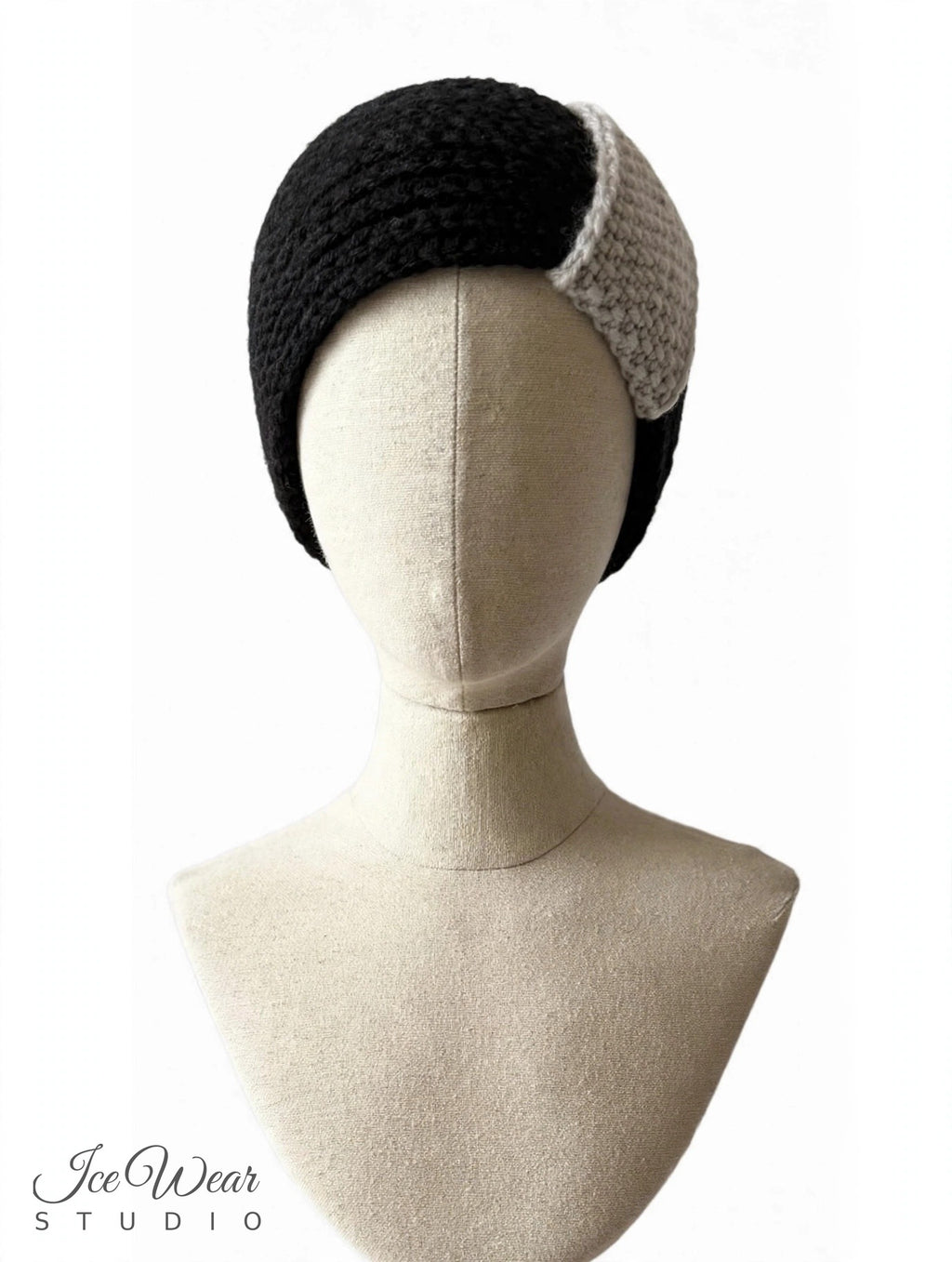 Black Gray Center Panel Headband