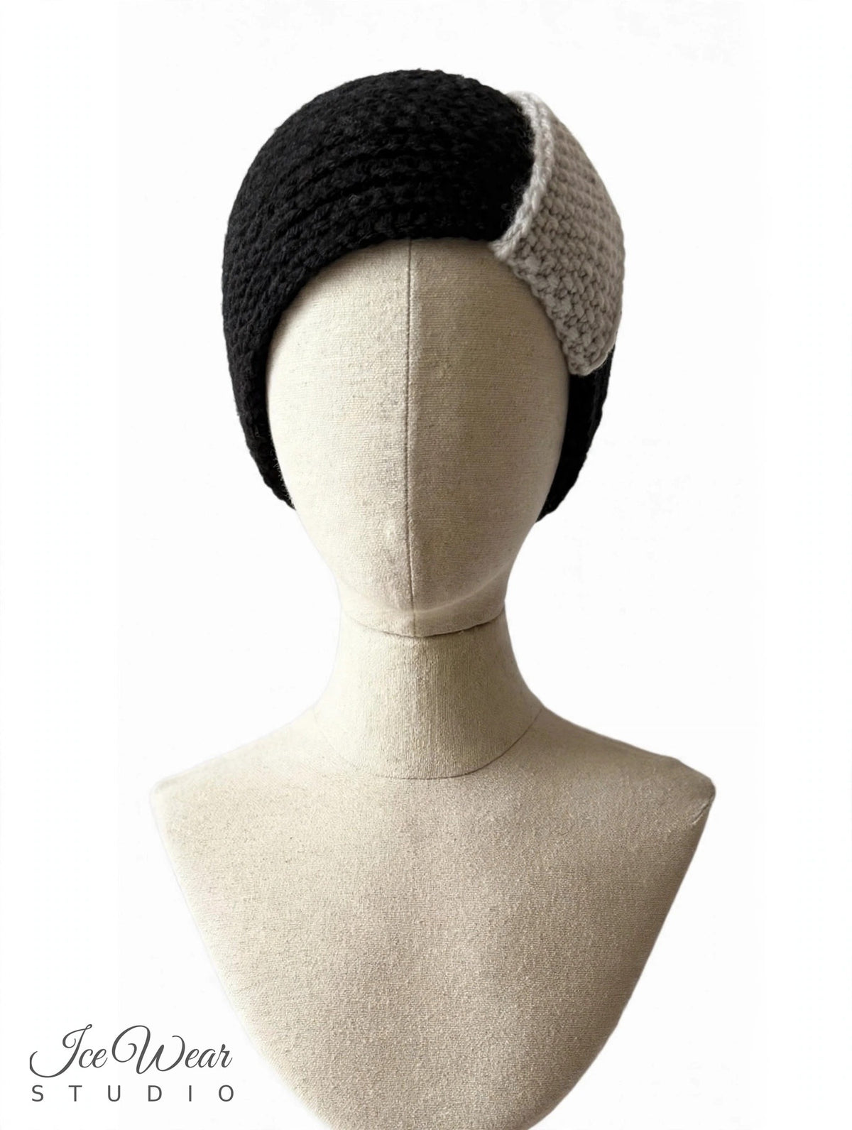 Black Gray Center Panel Headband