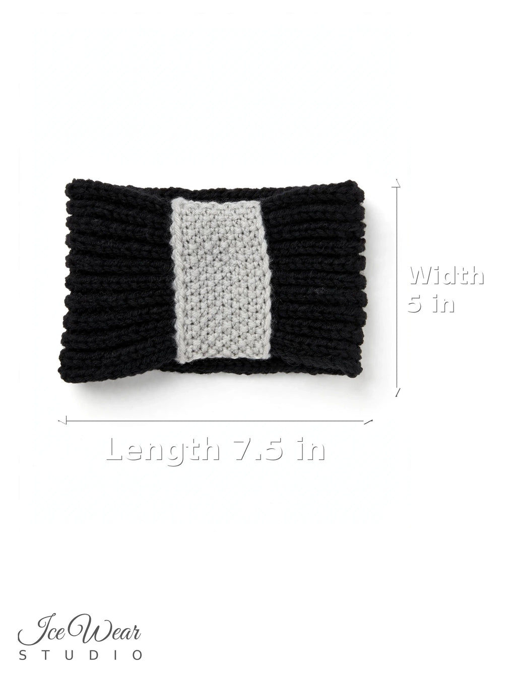 Black Gray Center Panel Headband