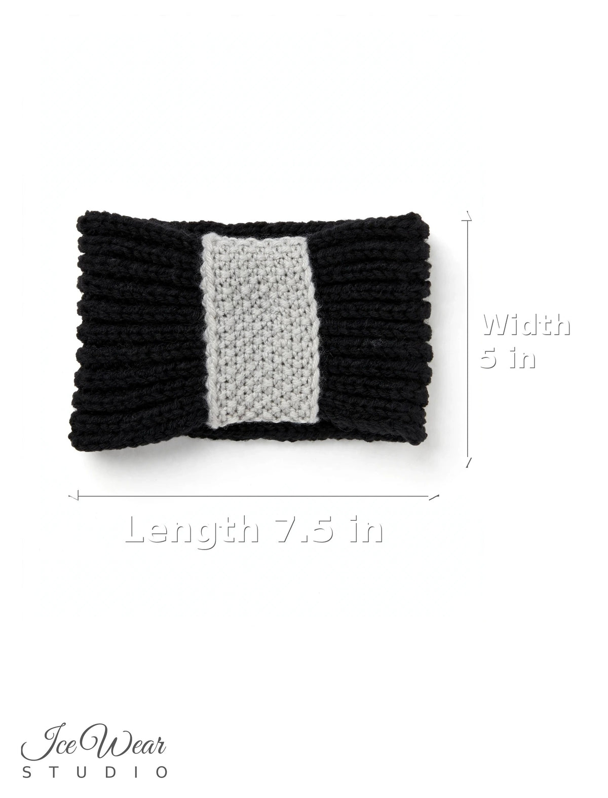 Black Gray Center Panel Headband