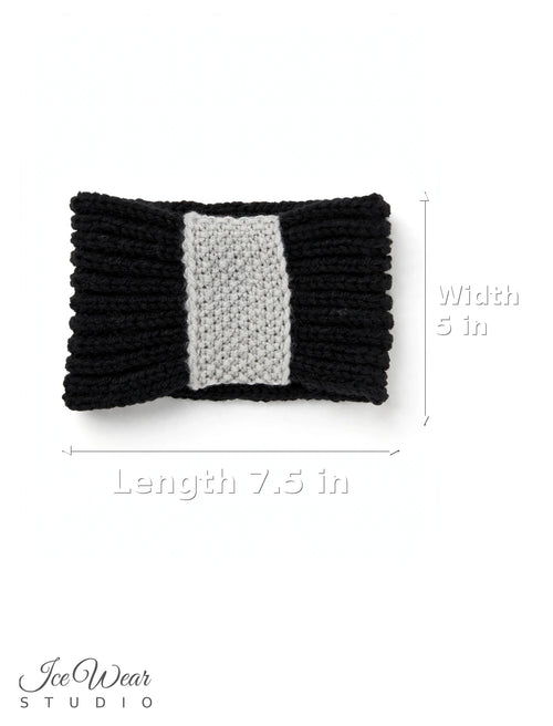 Black Gray Center Panel Headband