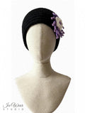 Black Purple Crochet Flower Headband