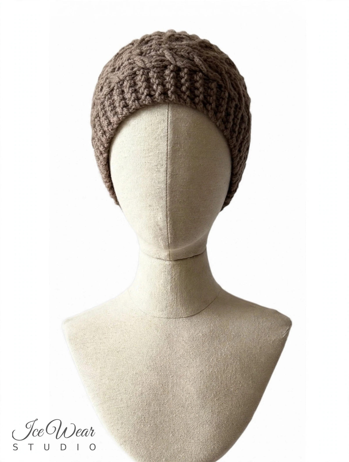 Brown Cable Knit Headband