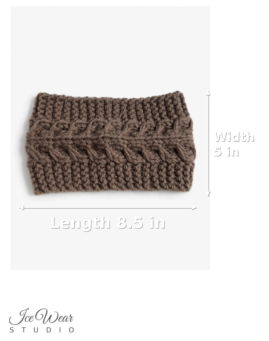 Brown Cable Knit Headband
