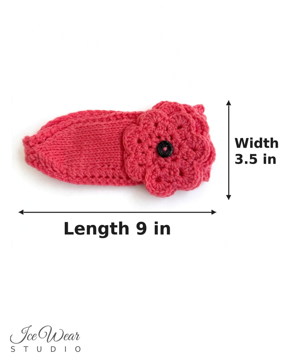 Coral Crochet Flower Headband