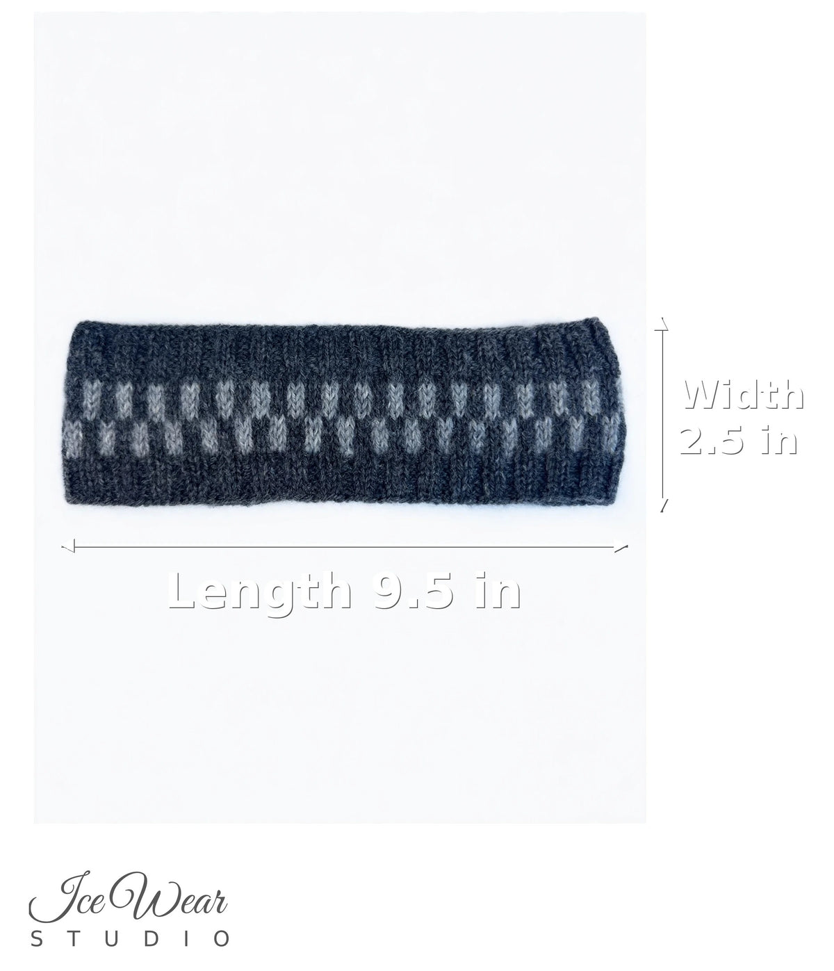 Charcoal Icelandic Pattern Headband