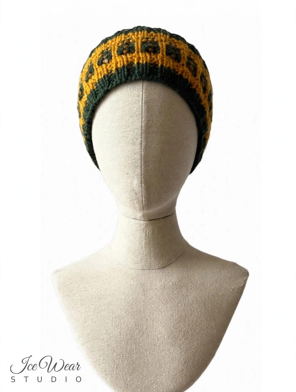 Dark Green Icelandic Pattern Headband