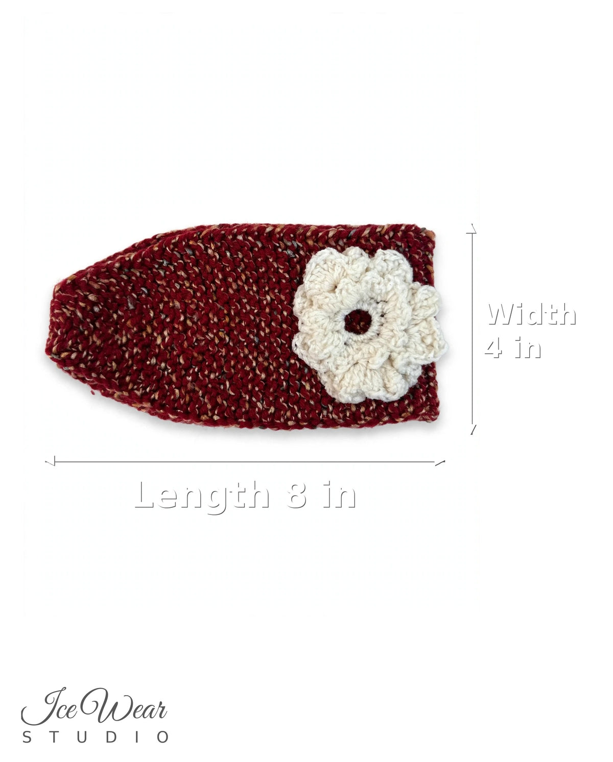 Burgundy Tweed Ruffled Flower Headband