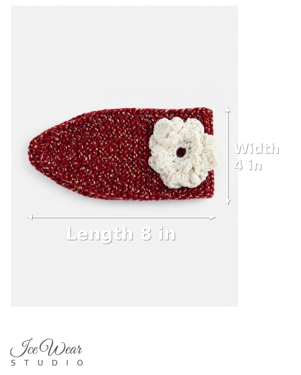 Burgundy Tweed White Flower Headband