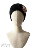 Black Multicolor Flower Button Headband