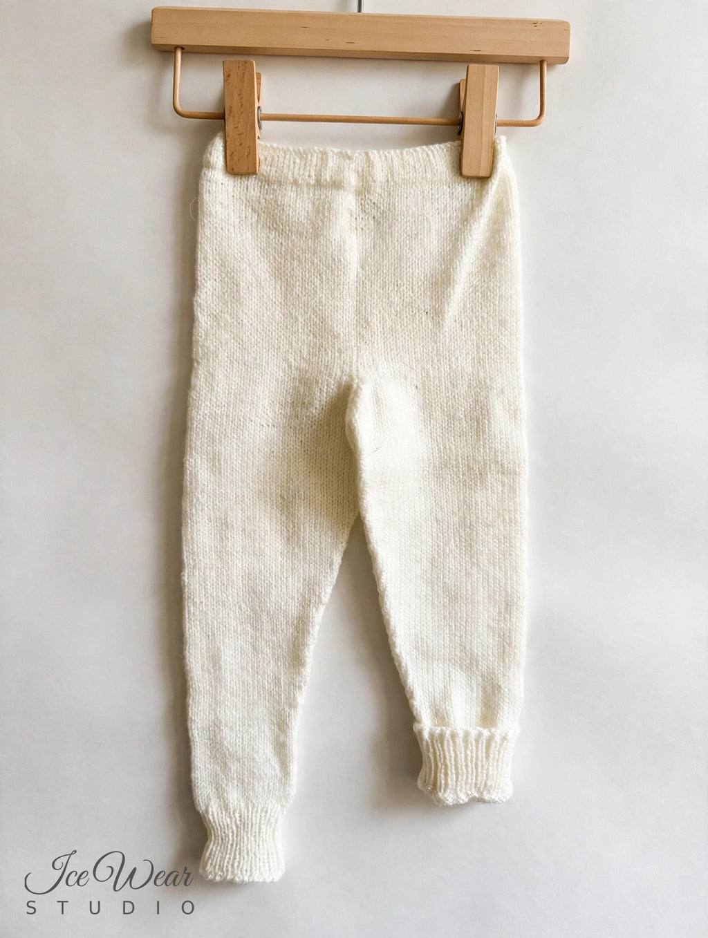 Hand-Knitted Baby Pants — Cream (6-12 Months)