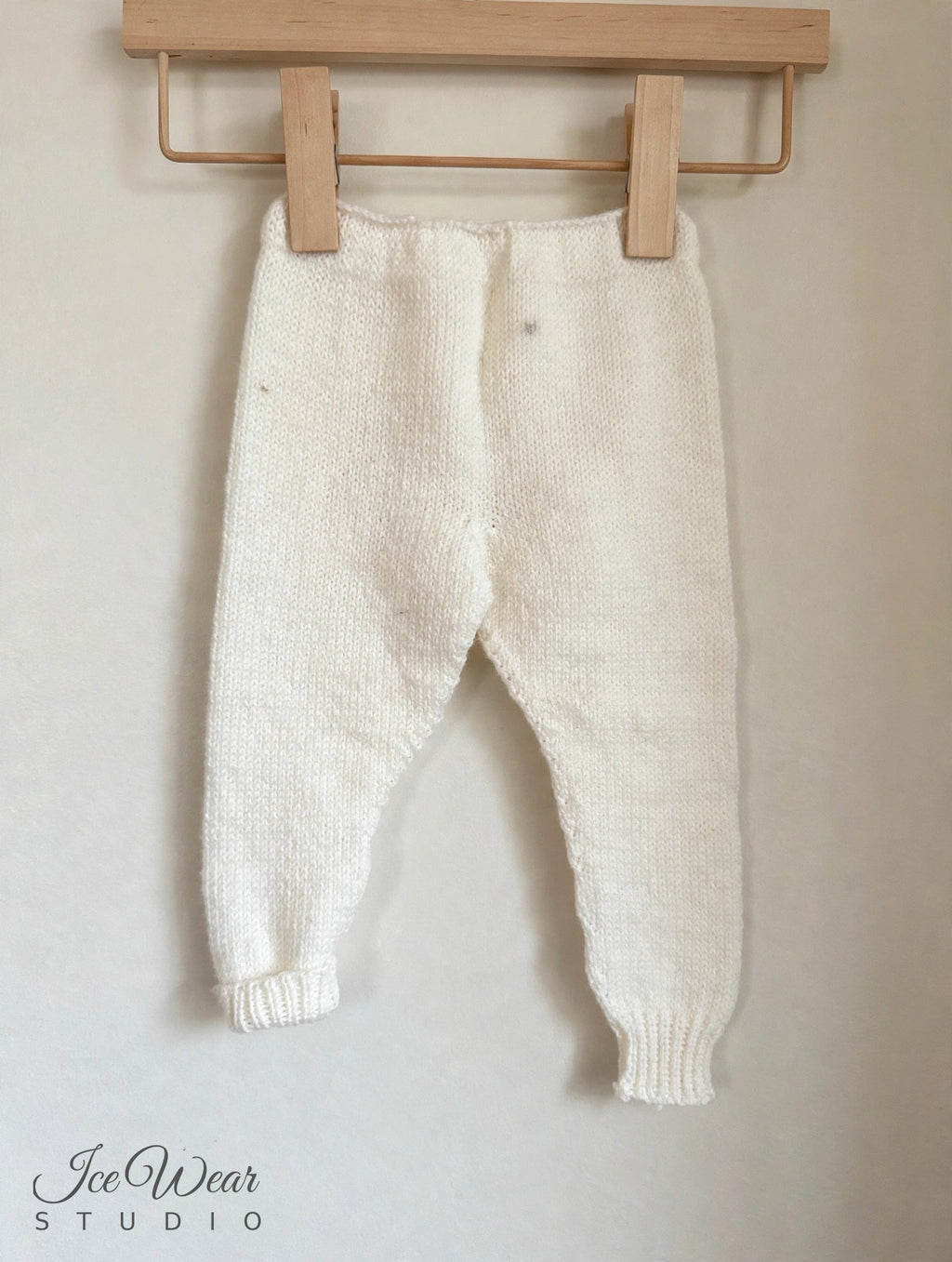 Hand-Knitted Baby Pants — Cream (3-6 Months)