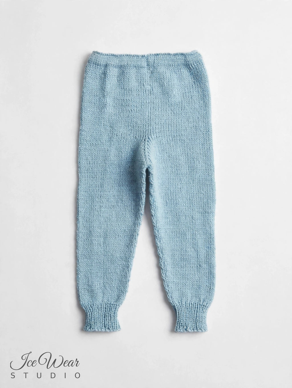 Hand-Knitted Baby Pants — Light Blue