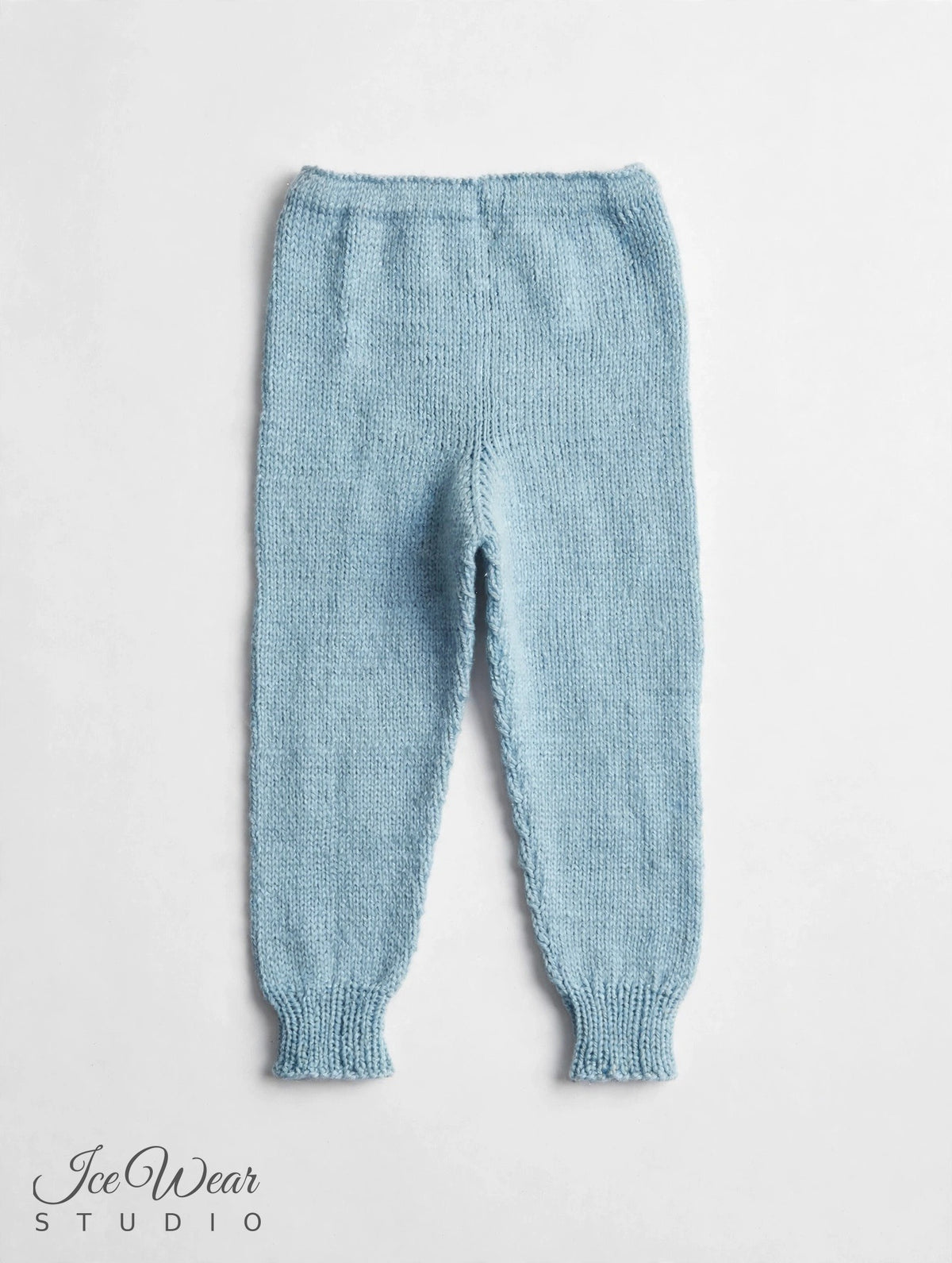 Hand-Knitted Baby Pants — Light Blue