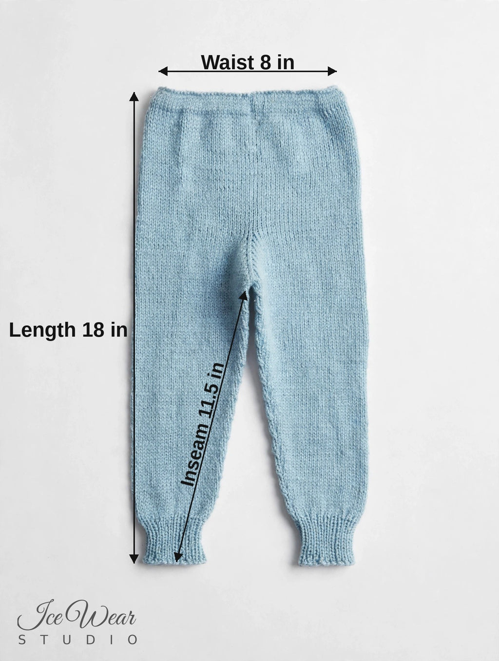 Hand-Knitted Baby Pants — Light Blue