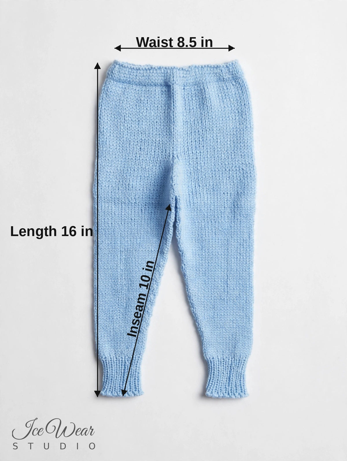 Hand-Knitted Baby Pants — Sky Blue