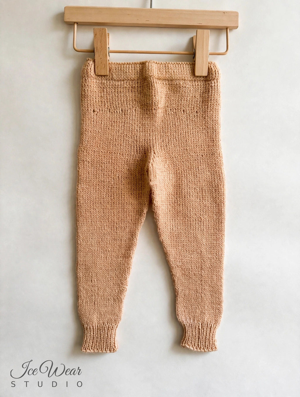 Hand-Knitted Baby Pants — Tan