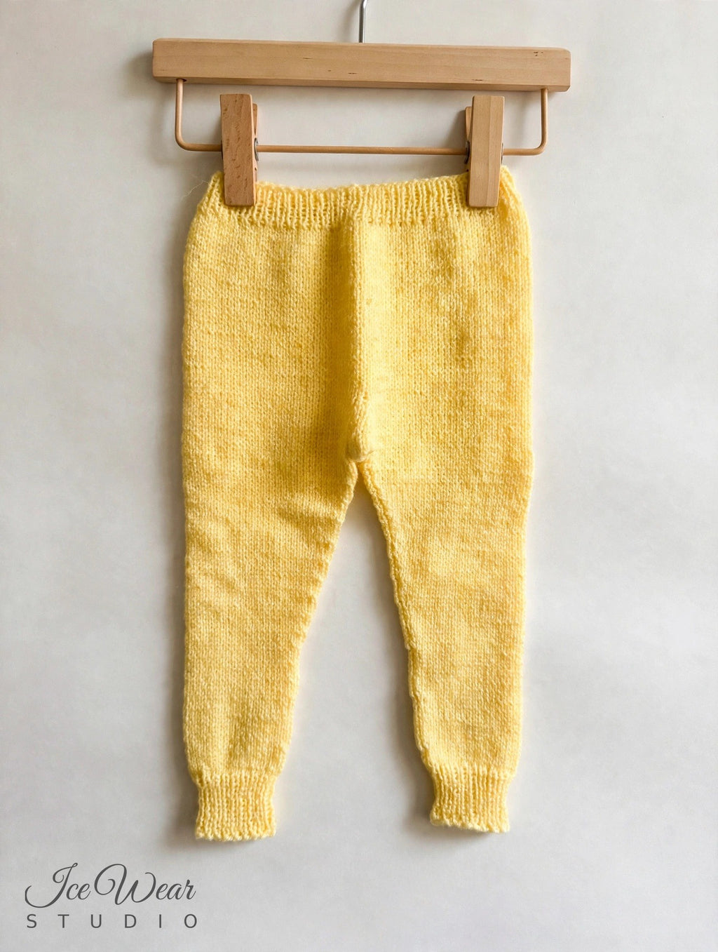 Hand-Knitted Baby Pants — Lemon Yellow