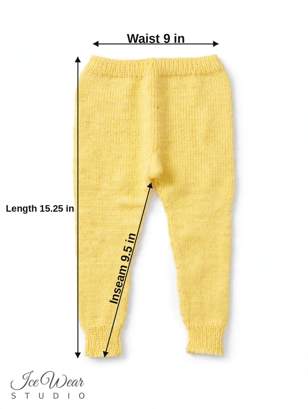 Hand-Knitted Baby Pants — Lemon Yellow