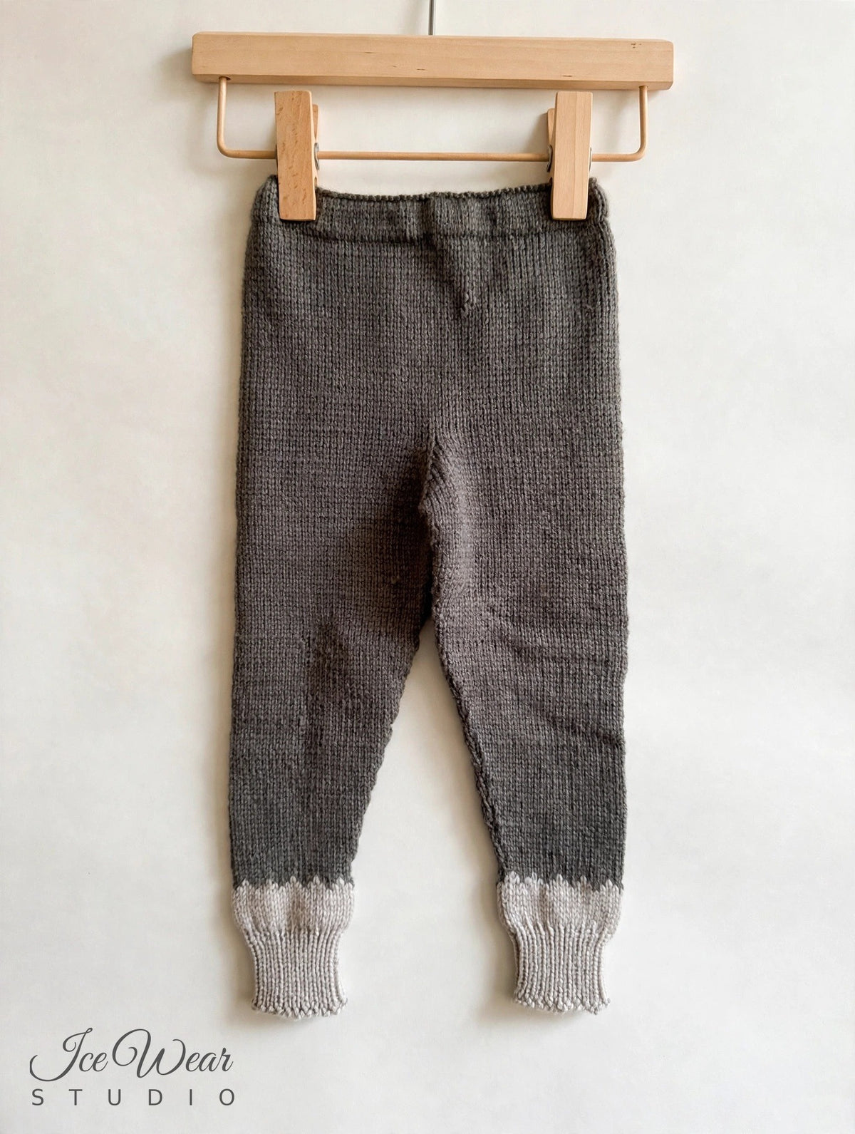 Hand-Knitted Baby Pants — Charcoal Gray
