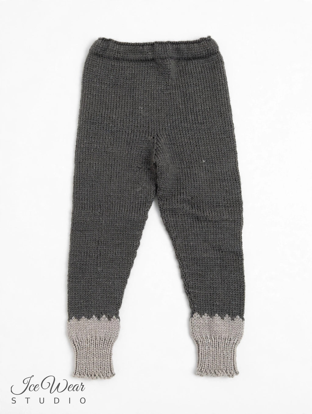 Hand-Knitted Baby Pants — Charcoal Gray