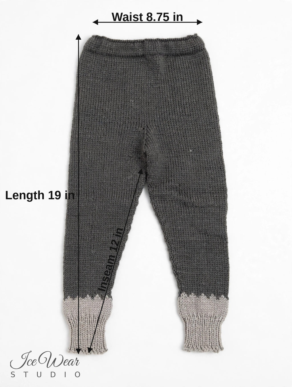 Hand-Knitted Baby Pants — Charcoal Gray