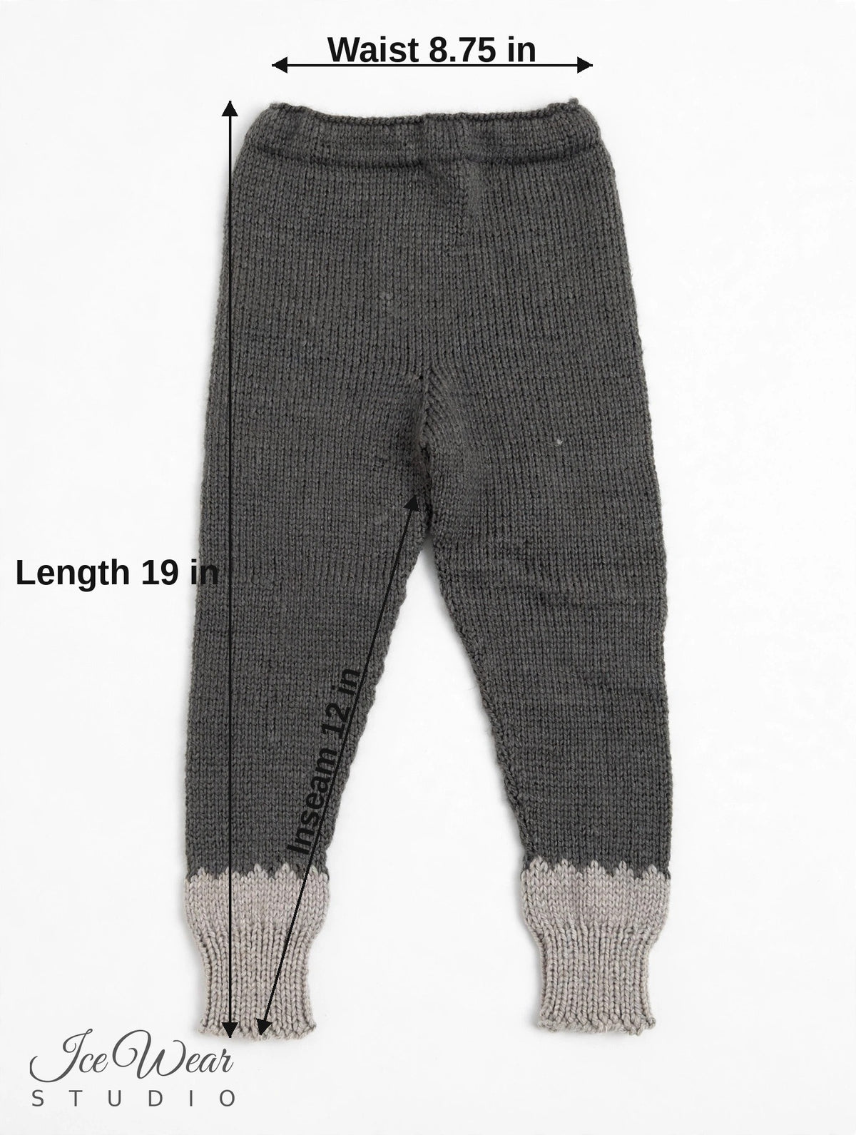 Hand-Knitted Baby Pants — Charcoal Gray