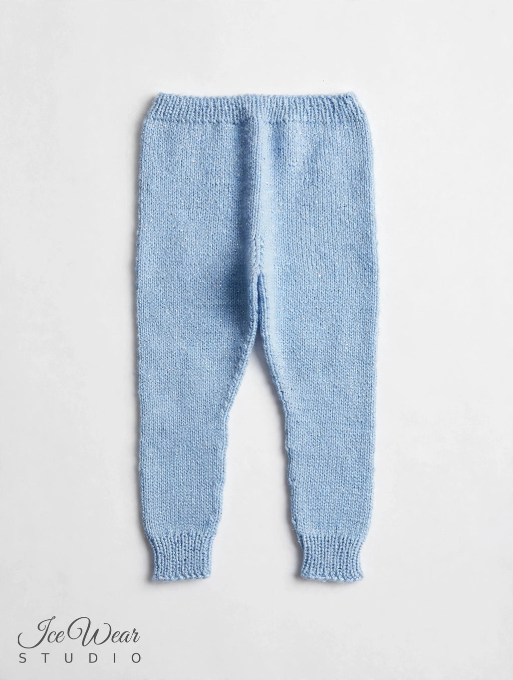Hand-Knitted Baby Pants — Sparkle Light Blue