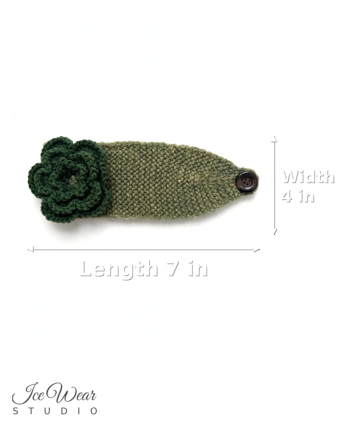 Kids Olive Crochet Flower Headband