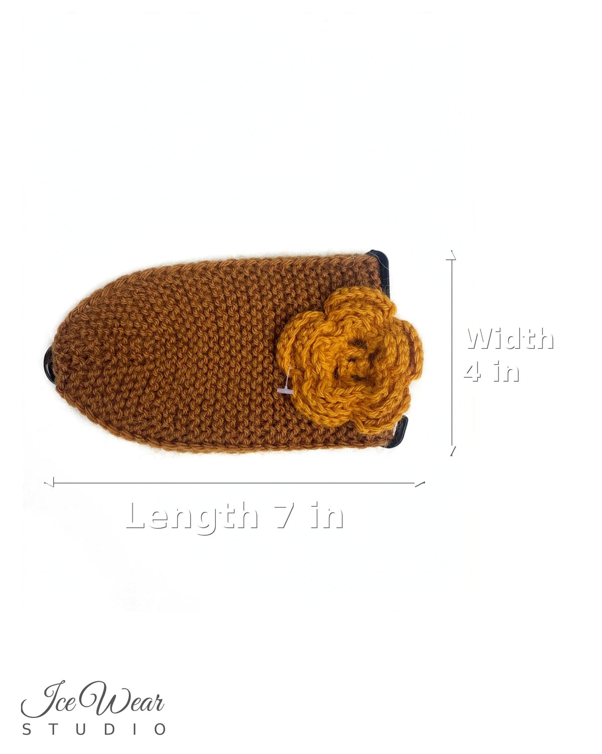 Kids Brown Gold Crochet Flower Headband