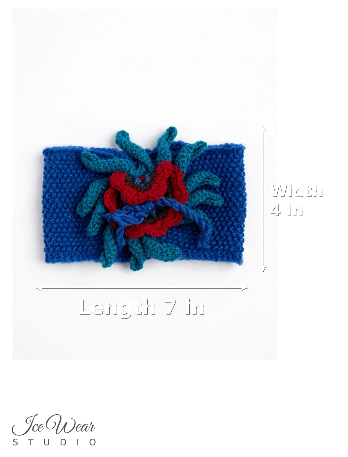 Kids Royal Blue Crochet Flower Headband